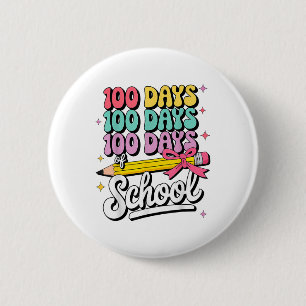 100 Tage der Schule Mädchen Coquette Bow 100. Tag Button
