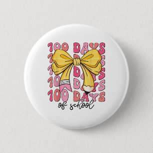 100 Tage der Schule Mädchen Coquette Bow 100. Tag Button