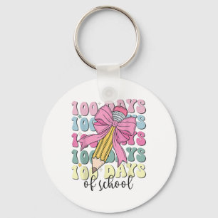 100 Tage der Schule Mädchen Coquette Bow 100. Tag Schlüsselanhänger