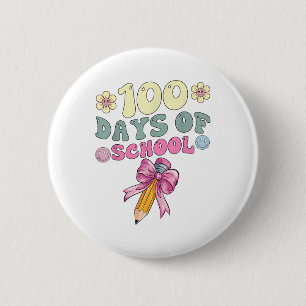 100 Tage der Schule Mädchen Coquette Bow 100. Tage Button