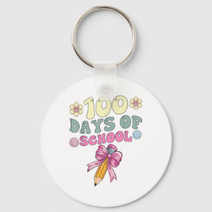 100 Tage der Schule Mädchen Coquette Bow 100. Tage Schlüsselanhänger