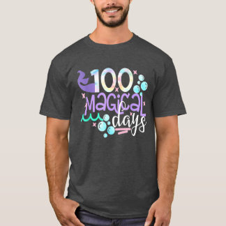 100 Tage der Schule Meerjungfrau Mädchen 100. Tag  T-Shirt