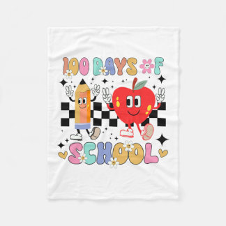 100 Tage der Schule Retro Boho Blume 100. Tag Fleecedecke