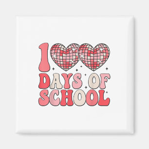 100 Tage der Schule Retro Disco Hört 100. Tag Magnet