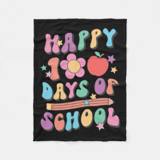 100 Tage der Schule Retro Groovy 100. Tag der Schu Fleecedecke