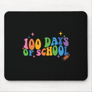 100 Tage der Schule Retro Groovy 100. Tag der Schu Mousepad