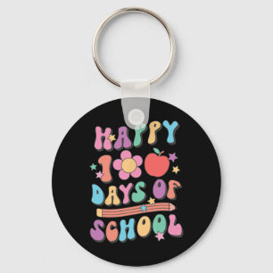 100 Tage der Schule Retro Groovy 100. Tag der Schu Schlüsselanhänger