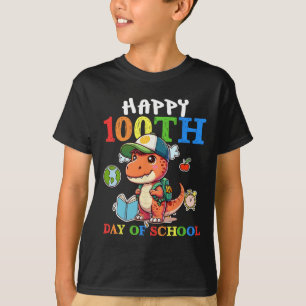 100 Tage der Schule T Rex Dinosaurier Lehrer Junge T-Shirt