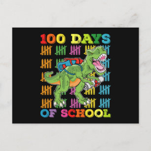 100 Tage der Schule T Rex Dinosaurier Lehrer Stude Postkarte