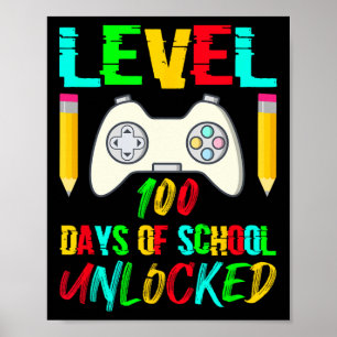 100 Tage der Schule, ungesperrte Gamer-Videospiele Poster