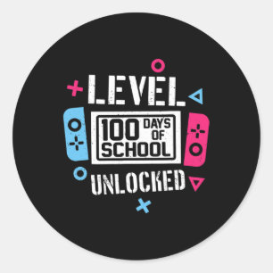 100 Tage der Schule, ungesperrte Gamer-Videospiele Runder Aufkleber