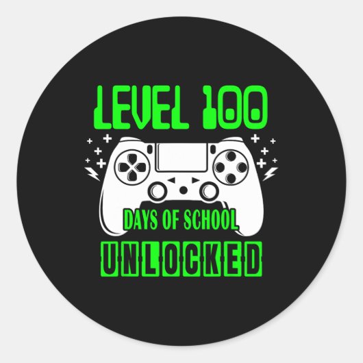 100 Tage der Schule ungesperrte Videospiele Boys G Runder Aufkleber (Vorderseite)