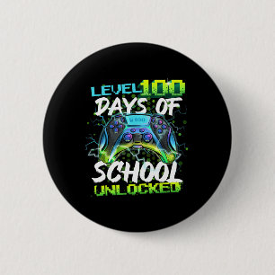 100 Tage der Schule unverschlossen Gamer Boy Girl  Button