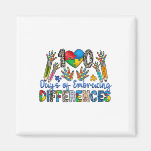 100 Tage der Übernahme von Differenzen Autismus 10 Magnet