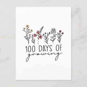 100 Tage der wachsenden Pflanze Postkarte