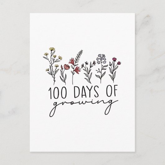 100 Tage der wachsenden Pflanze Postkarte (Vorderseite)