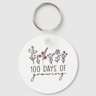 100 Tage der wachsenden Pflanze Schlüsselanhänger