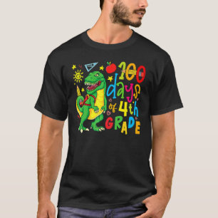 100 Tage des 4. Grades Dino Rex 100 Tag der Schule T-Shirt