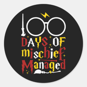 100 Tage Des Chaos Gemanagt Lehrer Kind 100. Tag Runder Aufkleber