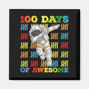 100 Tage des großartigen Astronauten 100. Schultag Magnet