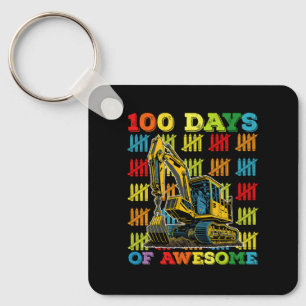 100 Tage des großartigen Baggers 100. Schultag Schlüsselanhänger