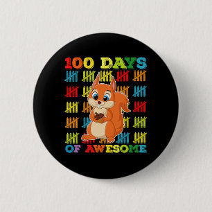 100 Tage des großartigen Eichhörnchens 100. Schult Button