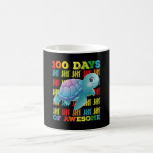 100 Tage des großartigen Schildkröte 100. Schultag Kaffeetasse