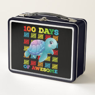 100 Tage des großartigen Schildkröte 100. Schultag Metall Brotdose