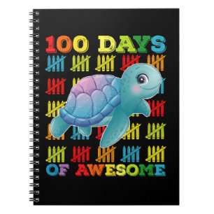 100 Tage des großartigen Schildkröte 100. Schultag Notizblock