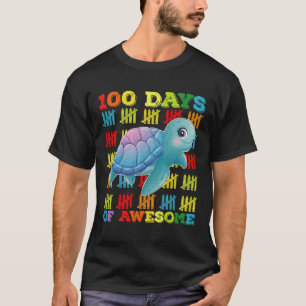 100 Tage des großartigen Schildkröte 100. Schultag T-Shirt