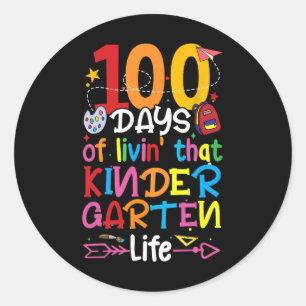 100 Tage des Lebens dieses Kindergarten Leben Jung Runder Aufkleber