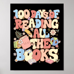 100 Tage des Lesens aller Bücher Feier Poster
