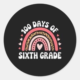 100 Tage des sechsten Schuljahrs 100. Schultag 6. Runder Aufkleber