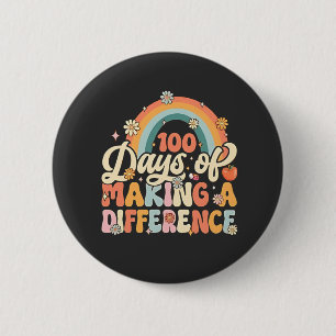 100 Tage des Unterrichtens mit Regenbogen Button