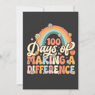 100 Tage des Unterrichtens mit Regenbogen Dankeskarte