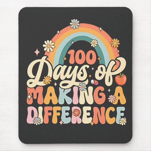 100 Tage des Unterrichtens mit Regenbogen Mousepad (Vorne)