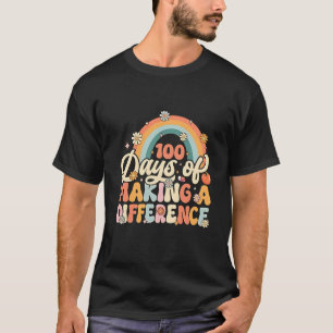 100 Tage des Unterrichtens mit Regenbogen T-Shirt
