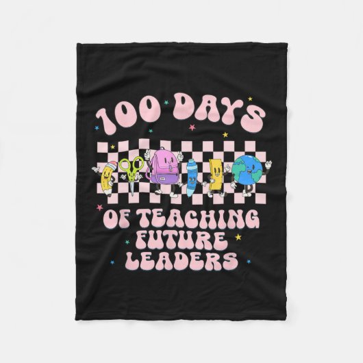 100 Tage des Unterrichts zukünftiger Führer Groovy Fleecedecke (Vorderseite)