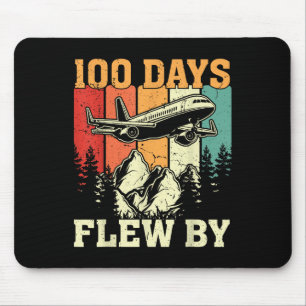 100 Tage, die nur mit dem Flugzeug am 100. Mousepad