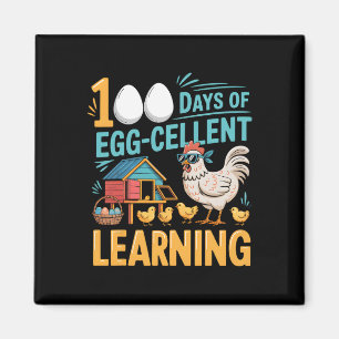 100 Tage Ei-Extra Schlauer Lustiger Hahn 100. Tag Magnet