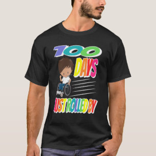 100 Tage einfach vorbeigerollt - Junge im Rollstuh T-Shirt