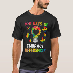 100 Tage Embrace Differenzen Puzzle Autismus Awar T-Shirt