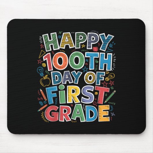100 Tage erster Klasse Lehrer Kinder 100. Mousepad (Vorne)