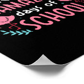 100 Tage Flamingo Lehrer Kinder Poster (Ecke)