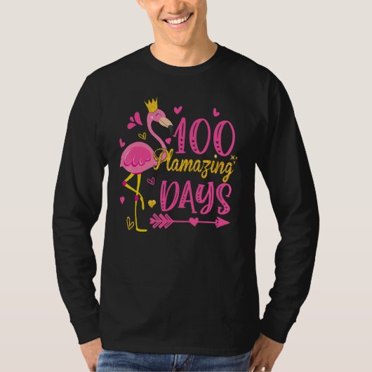 100 Tage Flamingo Schule 100. Tag T-Shirt (Vorderseite)
