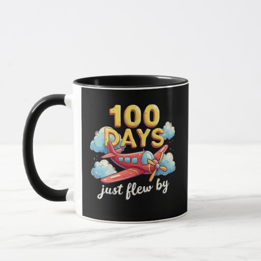 100 Tage fliegen mit dem Flugzeug 100 Tage Schulze Tasse (Links)