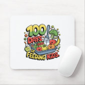 100 Tage Fütternd Kinderschule Mittagessen Lady Ca Mousepad (Mit Mouse)