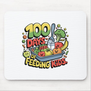 100 Tage Fütternd Kinderschule Mittagessen Lady Ca Mousepad