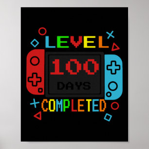 100 Tage Gamer-Junge Kinder 100. Poster