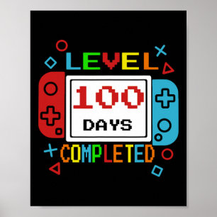 100 Tage Gamer-Junge Kinder 100. Poster